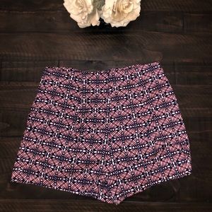 High waisted patterned shorts